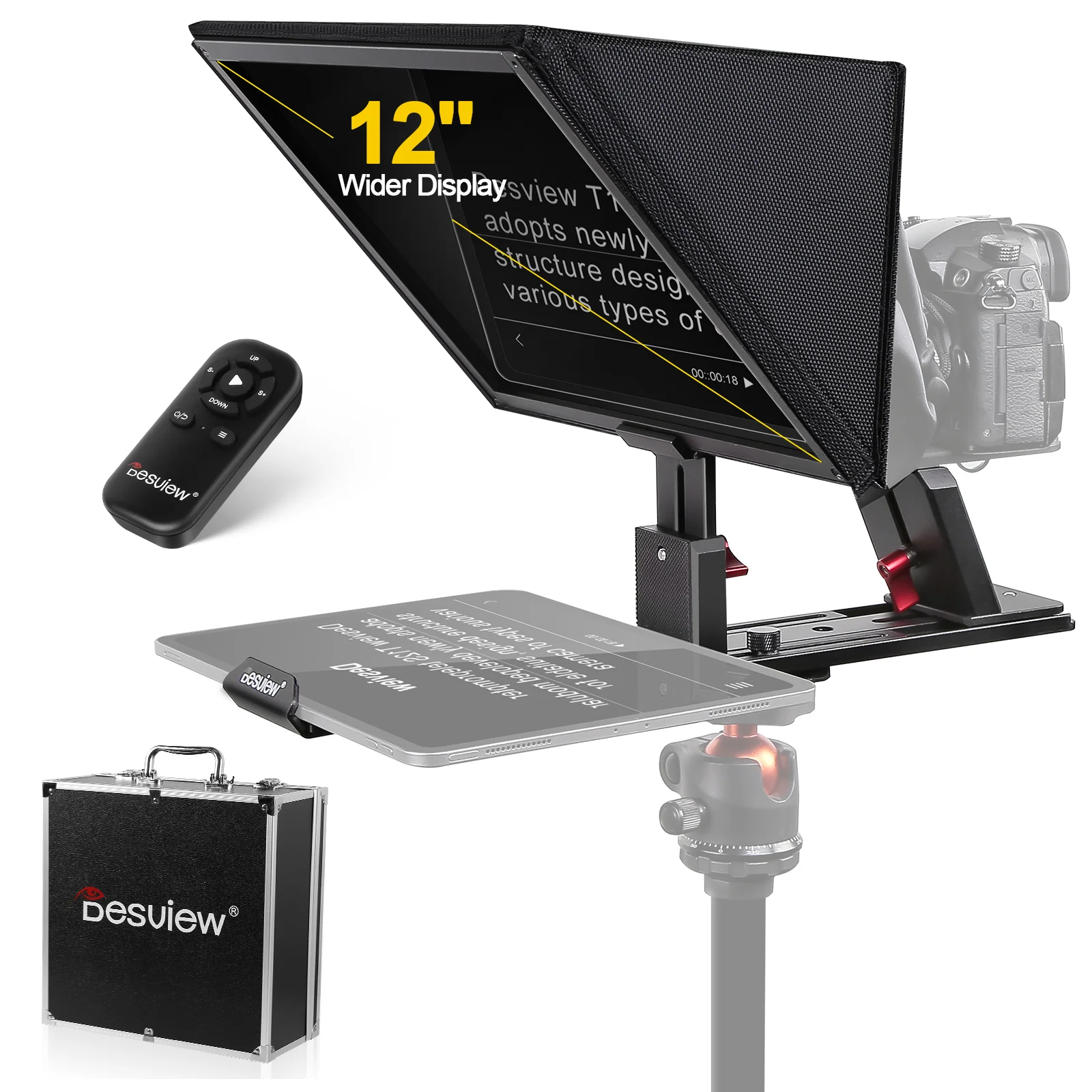 DesviewT12S12TeleprompterAluminiumTeleprompterswithRemote