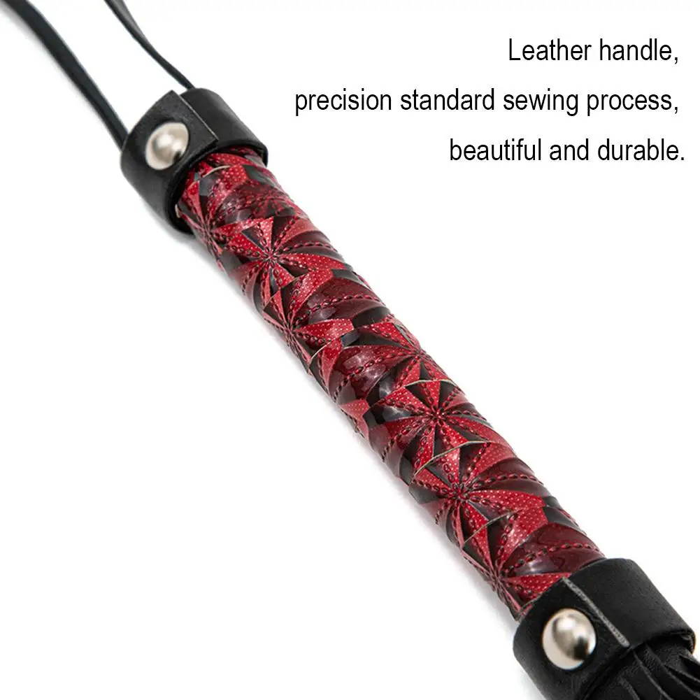 51cm PU Non Slip Leather Horse Whip Crop Tassels Short Whip With Handle Equestrian Whips Teaching Training Riding Crop For Horse 5