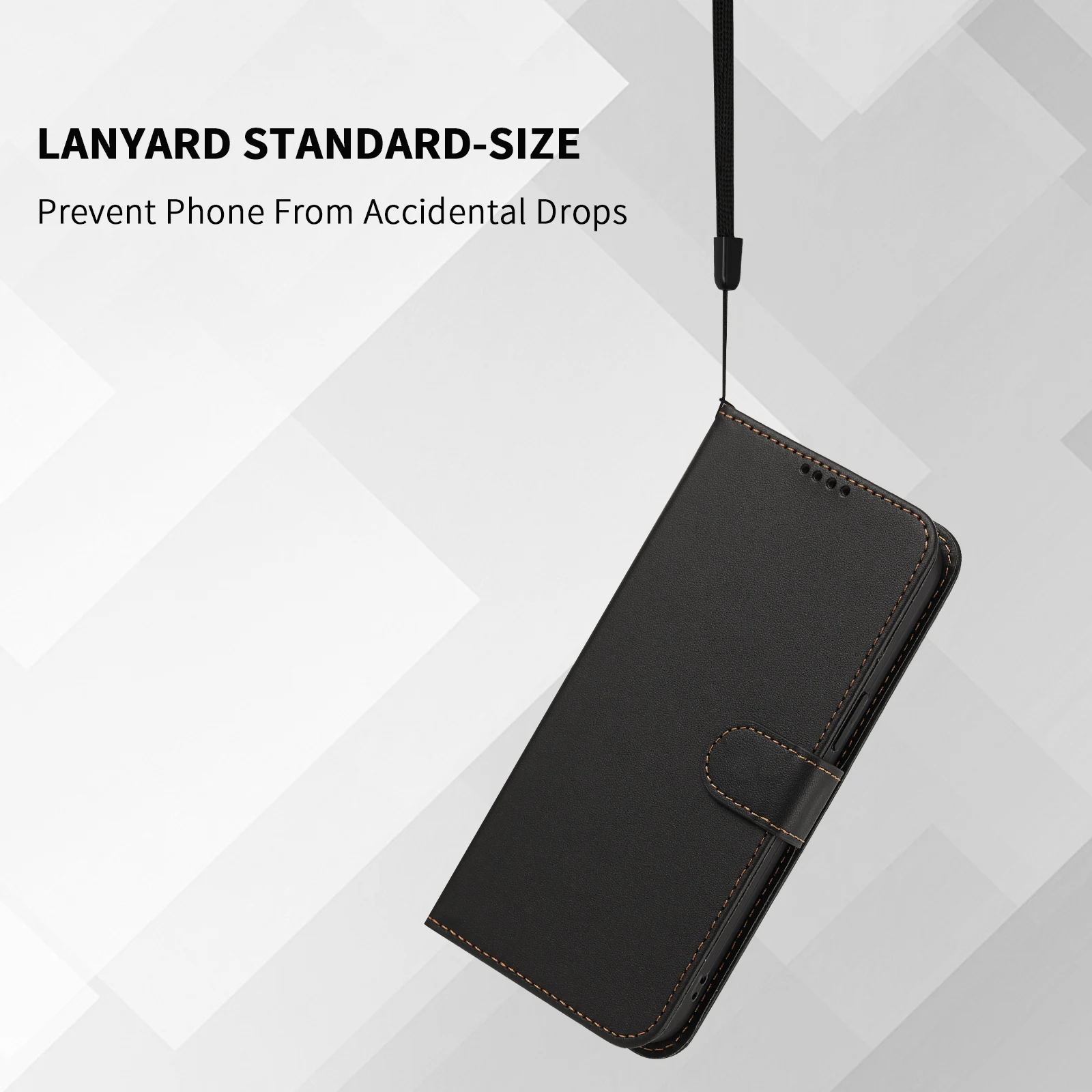 Luxury Leather Wallet Phone Case with Shockproof Bumper and Card Slots