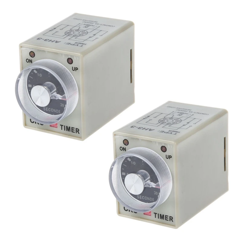 

2X DC 12V 0-30 Seconds 30S Electric Delay Timer Timing Relay DPDT 8P W Base