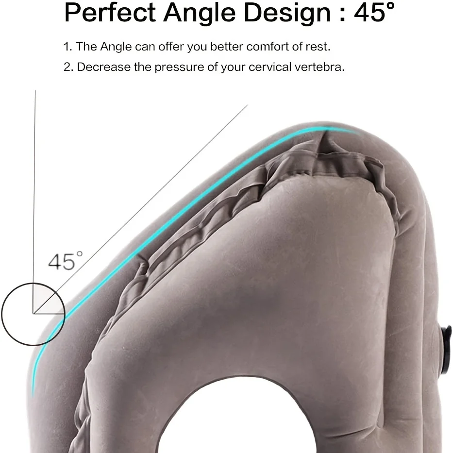 Inflatable Travel Pillow Portable Cushion Neck Pillow Travel Pillow Cushion Padding for Airplane Car Office Neck Nap Pillows 4