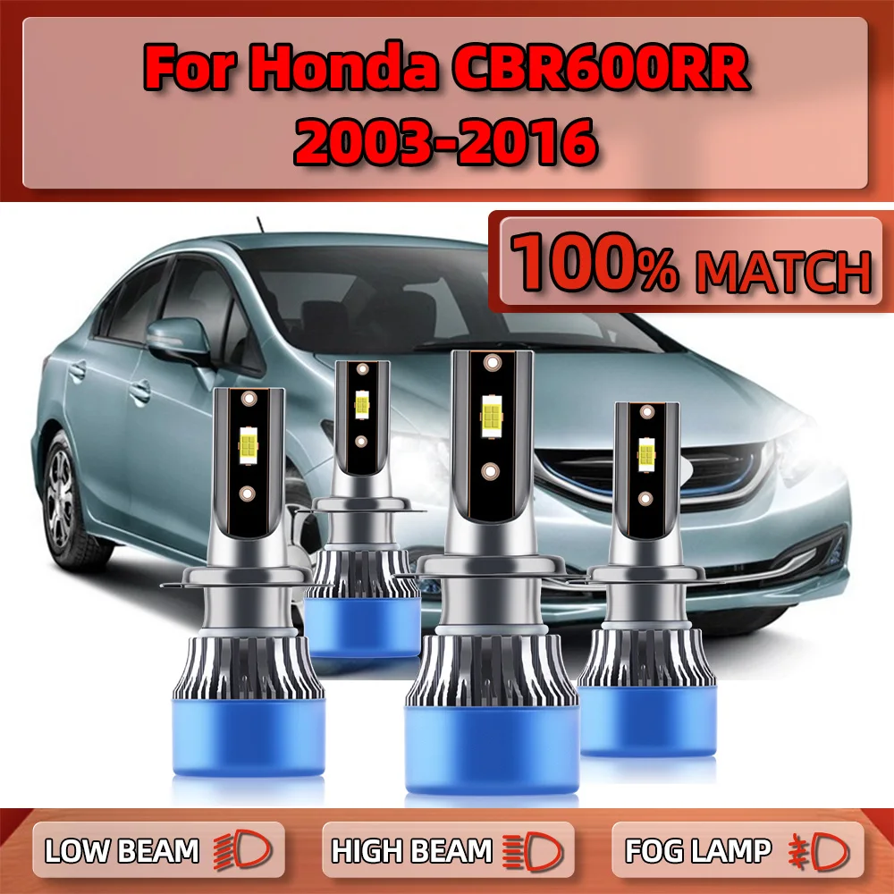 

40000LM Canbus LED Headlight H7 Car Lights Bulbs 240W 6000K Auto Headlamp For Honda CBR600RR 2003-2011 2012 2013 2014 2015 2016