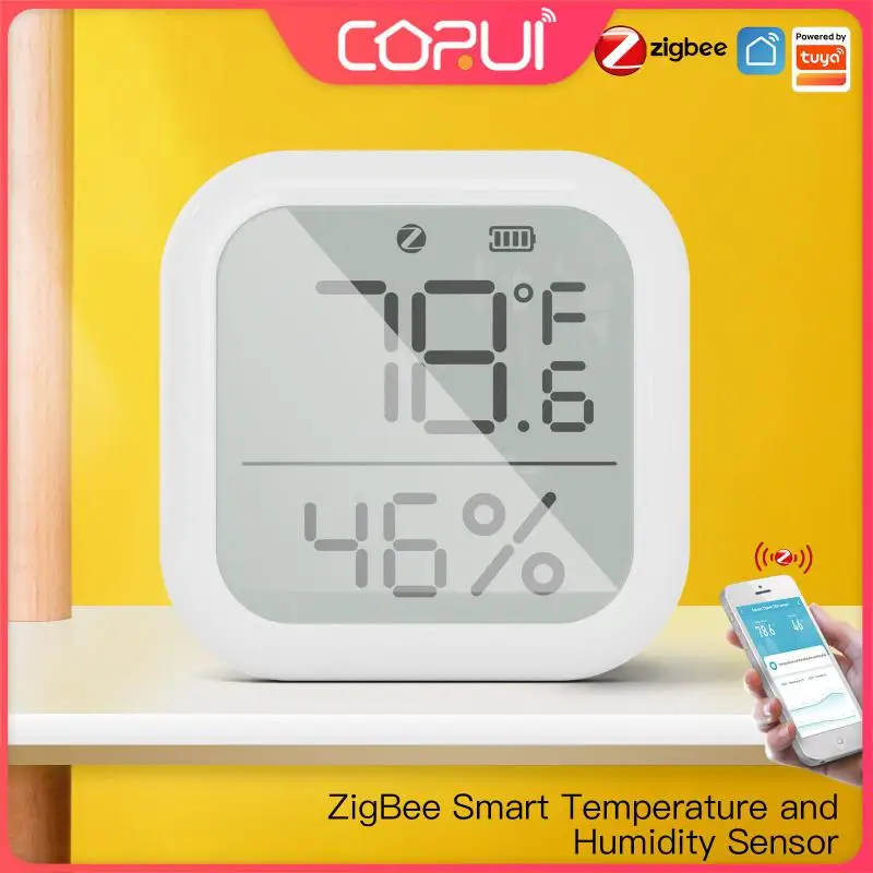 

CORUI Tuya ZigBee Smart Temperature And Humidity Sensor Indoor Hygrometer Thermometer Detector APP Control Need ZigBee Gateway