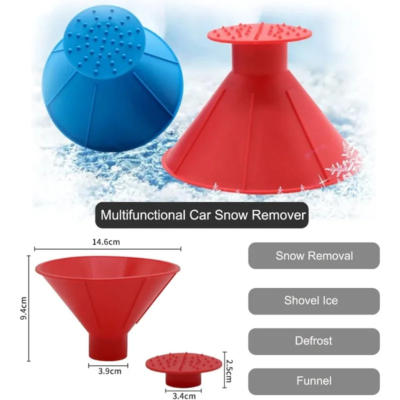 Car Ice Scrape Funnel Auto Window Glass Cleaning Tool Windshield Cleaning Brush Snow Remove Shovel Home Windows Glass Clean Tool