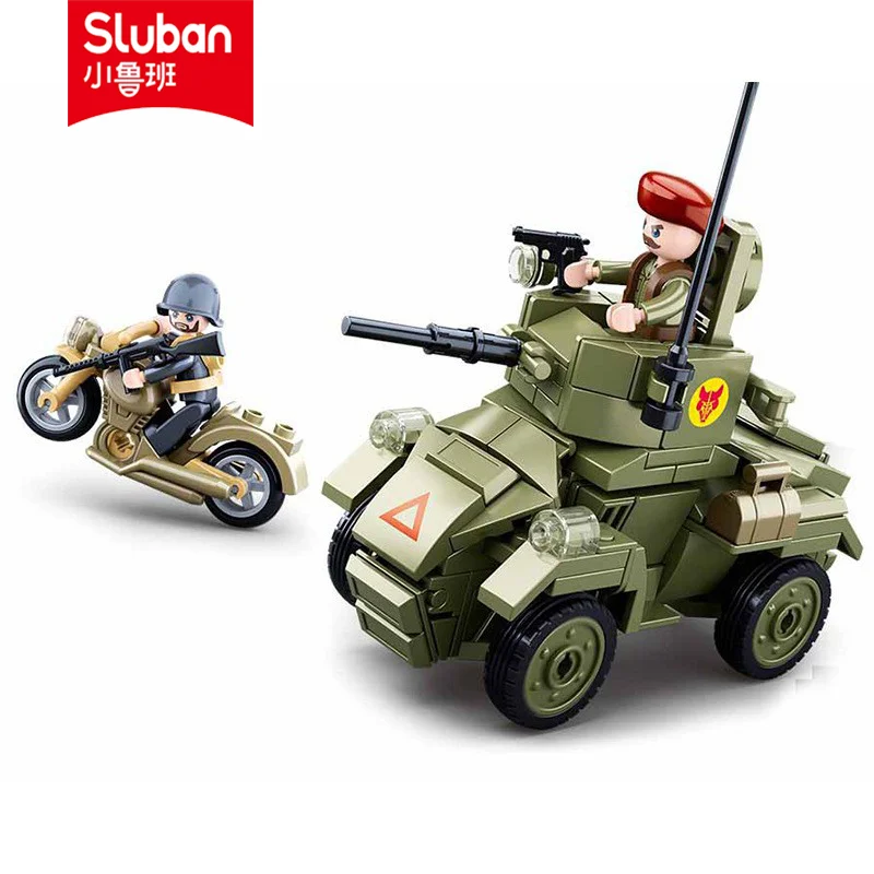 Sluban 빌딩 블록 장난감, 세계 대전 2 B0710 MKII 장갑차, 주요 브랜드와 호환 가능한 154 개 브릭