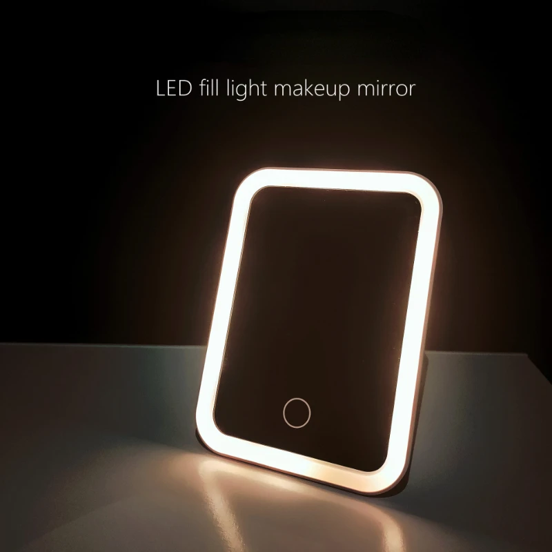 Rechargeable Led Makeup Mirror Folding Lighted Vanity Mirror With 3 Color  Lighting Modes Cosmetic Travel Mirror With Touch Screen - Temu New Zealand