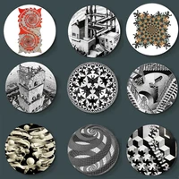 Netherlands Painter Escher Surreal Geometric Artwork Wall Plate Handcrafts Decorative Plate Room Studio Wall Background 1