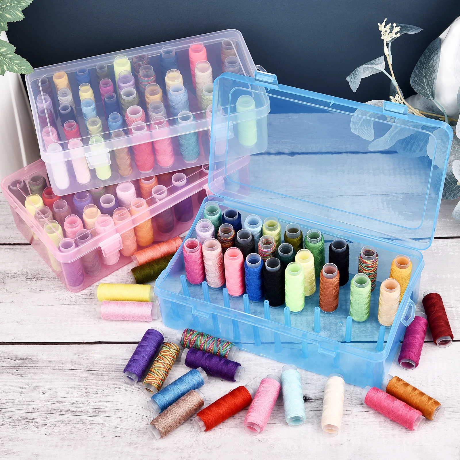 Sewing Threads Storage Box 42 Spools Transparent Needle Wire Storage  Container Case Sewing Organizer For Home - Sewing Tools & Accessory -  AliExpress