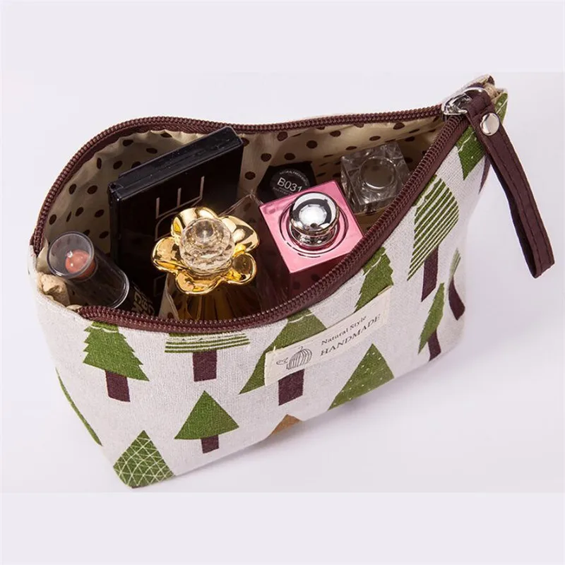 Soft Cosmetic Bag Canvas Bear Women Travel Storage Bag Toiletries Organize Cute Cosmetic Bag Portable Make Up Bags - 5