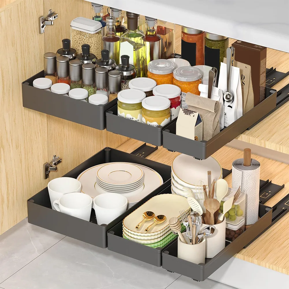 Pull Out Cabinet Organizer,Slide Out Drawers for Kitchen Cabinets & Pantry,Under Sink Storage,Slide Out Shelves for Organization: 3 - 5 Days Free Delivery Only UK