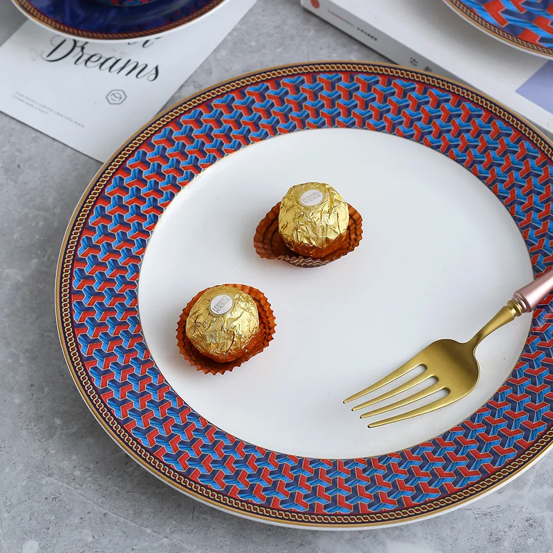 

Porcelain Dinner Plates Cake Stand Ceramic Plate Sets Serving Tray Food Dishes Bone China Dinnerware Tableware Dessert Salad