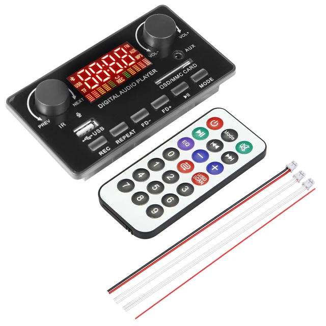 Decoder MP3 Bluetooth 5.0 Con Radio FM - Lettore USB, SD, AUX Per Altoparlanti, 7-25V - Foto 5