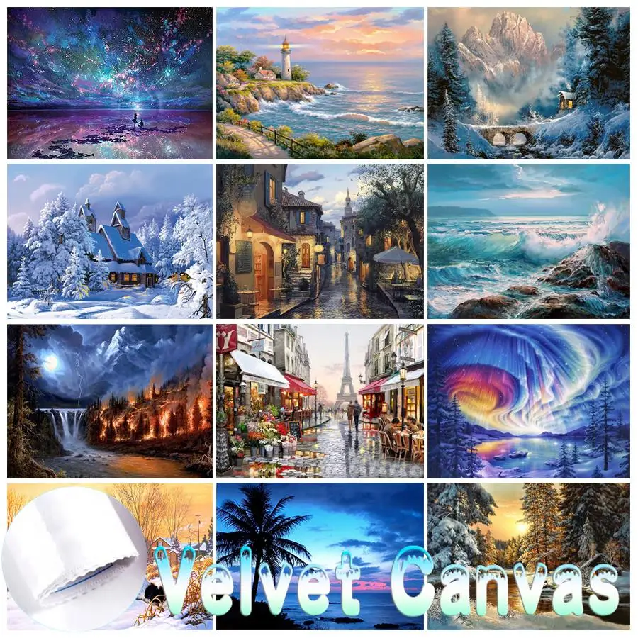 

FULL Drill Home Decor Wall Painting Velvet Diamond Painting Cross Stitch Diamond Embroidery Mosaic Pattern Scenery Picture Gift