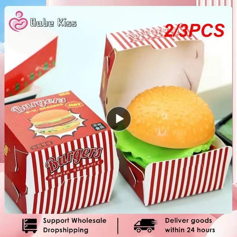 

2/3PCS Interesting Toys. Portable Pranks And Mischief Release Pressure Realistic Burger Design Perfect For Dull Moments