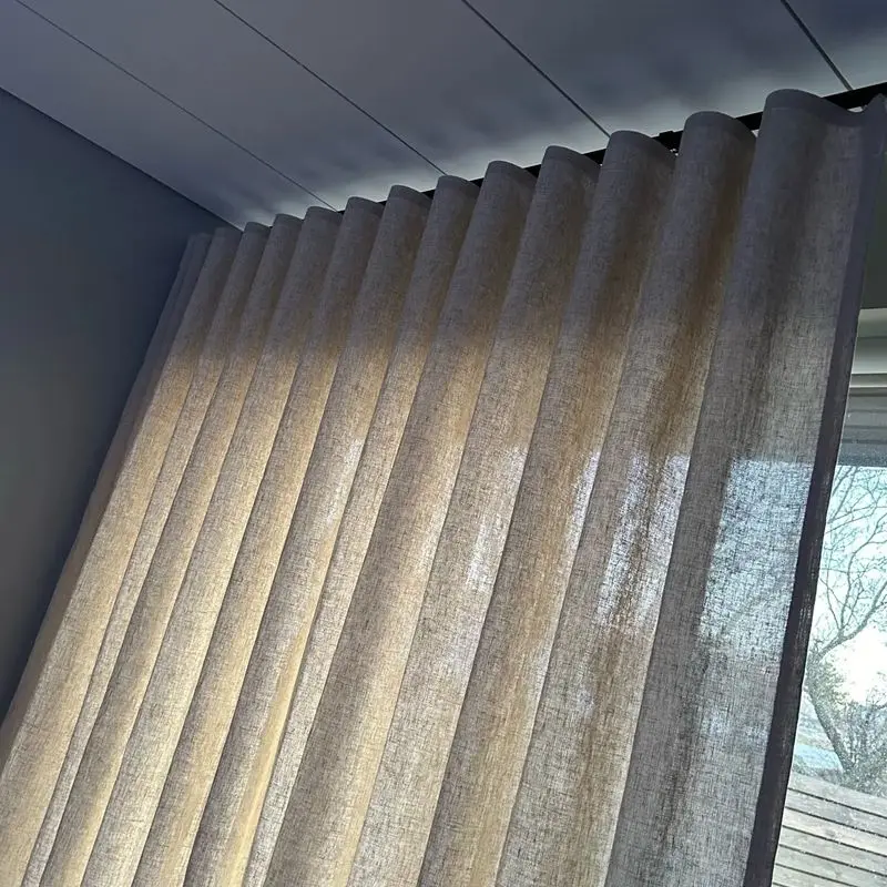 Curtain Sliding Track Curtain Track Curtain Accessories Silent S Fold Wave Curtain Track Pulley System Rail Line Runner Cable Wheel Roller Hooks for Home Decor