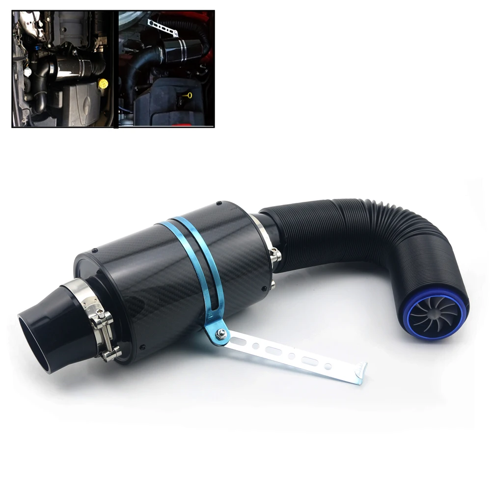 Air intake Fan Universal Racing Carbon Fiber Cold Feed Induction kit Filter box,air filters,car filter
