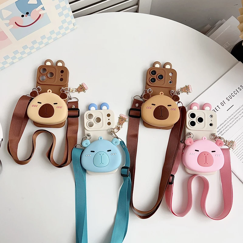 Capybara Wallet Case with Accessories