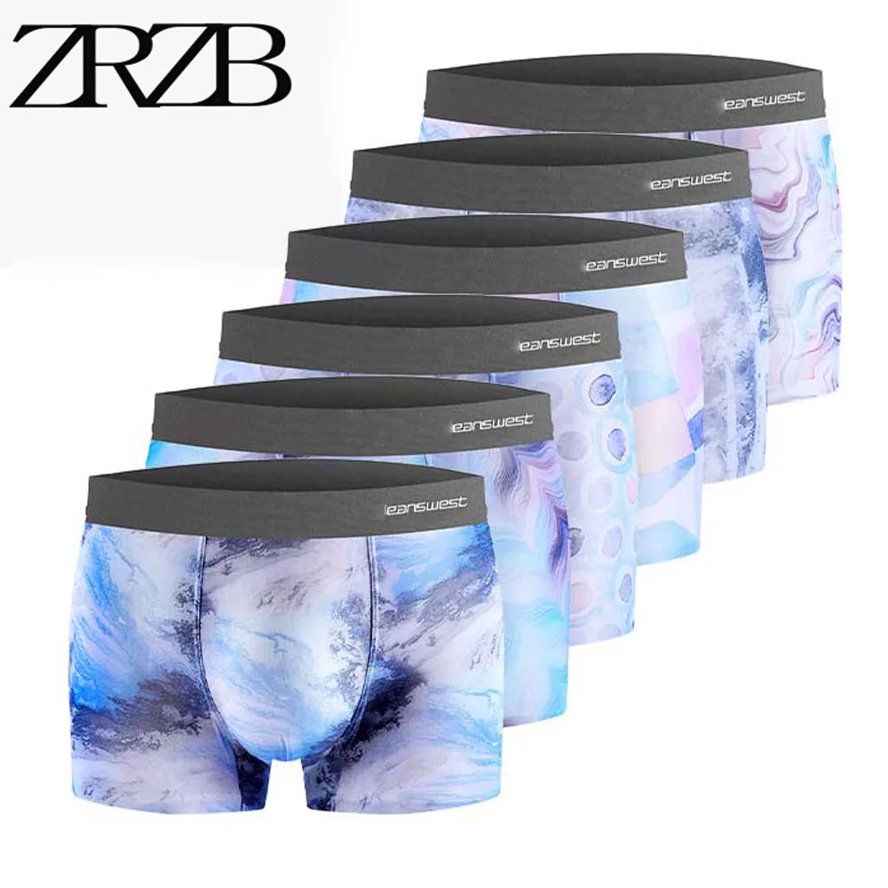 4/6PCS Men's Panties Boxer Shorts Ice Silk Men Underwear Cool Underpants Breathable Sexy Thin Boxershorts Large Size L-5XL 6 pieces of 6 color men s underwear milk silk boxer shorts men s trendy and breathable youth boxer shorts plus size thin style