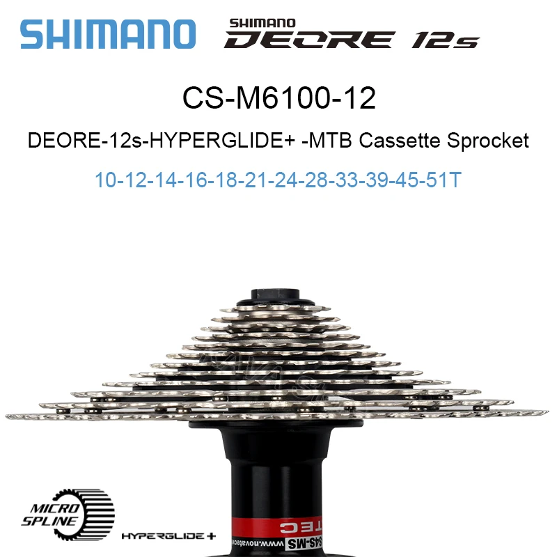 Shimano SLX XT Deore M8100 M7100 M6100 12 Speed Cassette Micro Spline K7 12V Sprocket 10-51T MTB Freewheel 12S Bicycle Ratchet bicycle cassette,bicycle sprocket gear,bicycle parts,bike freewheel