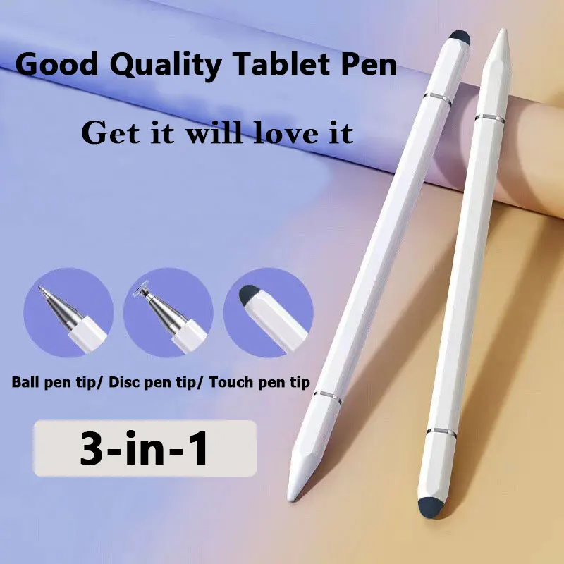 10Pcs Universal Tablet Stylus Pen 3 in 1 Drawing Screen Capacitive Touch Pencil for iPhone Xiaomi HUAWEI Samsung Mobile Phone