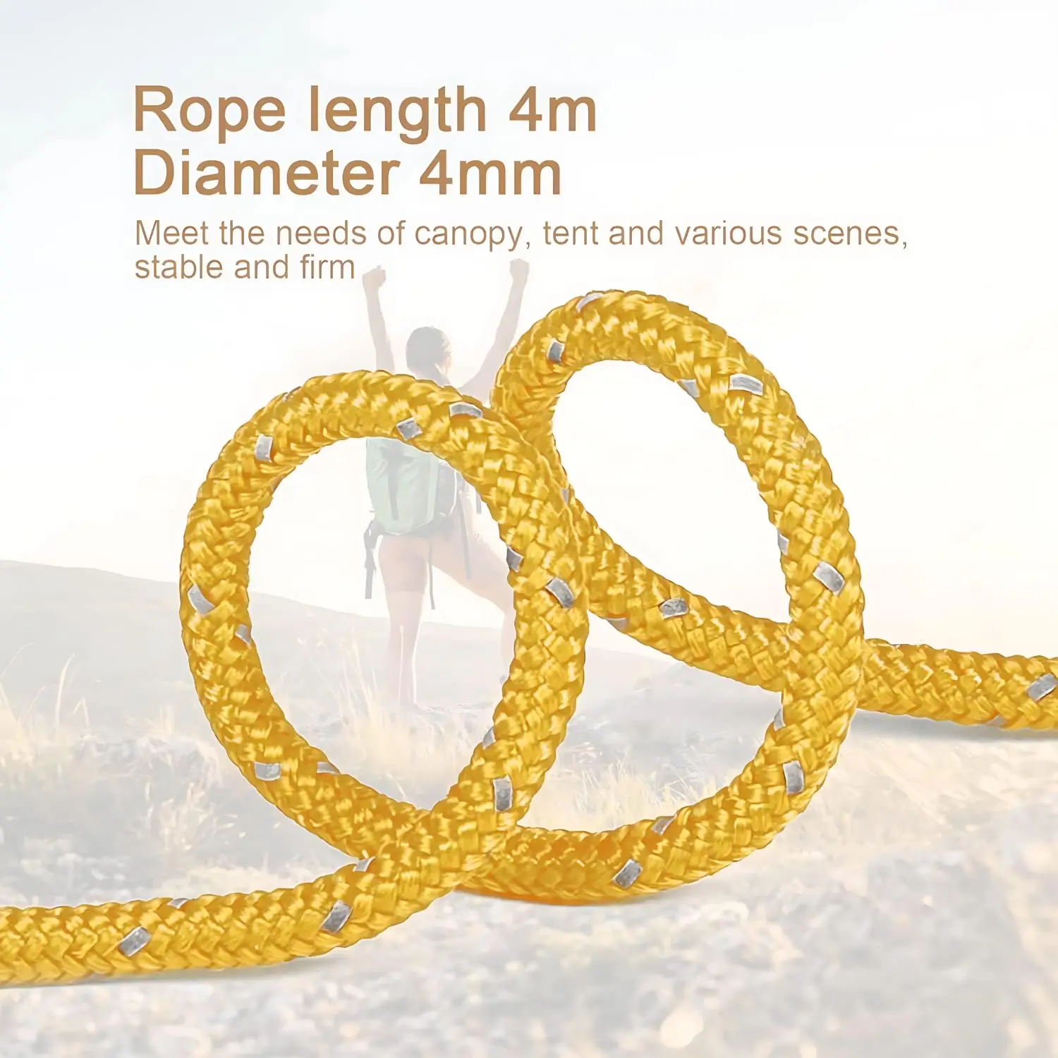 Bold Sturdy Tent Rope High Reflective Luminous Windproof Tent Rope with Double Eye Buckle for Outdoor Camping Dry Bundle Fix outdoor tent ropes