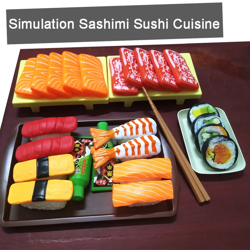 Kids Kitchen Simulation Food Pretend Play Sushi Barbecue Chinese Western Breakfast Steamer Set Meal Toy Set Girl Boy Cooking