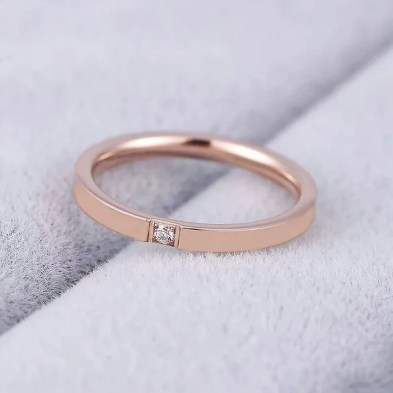 Stainless Steel Zircon Wedding Ring