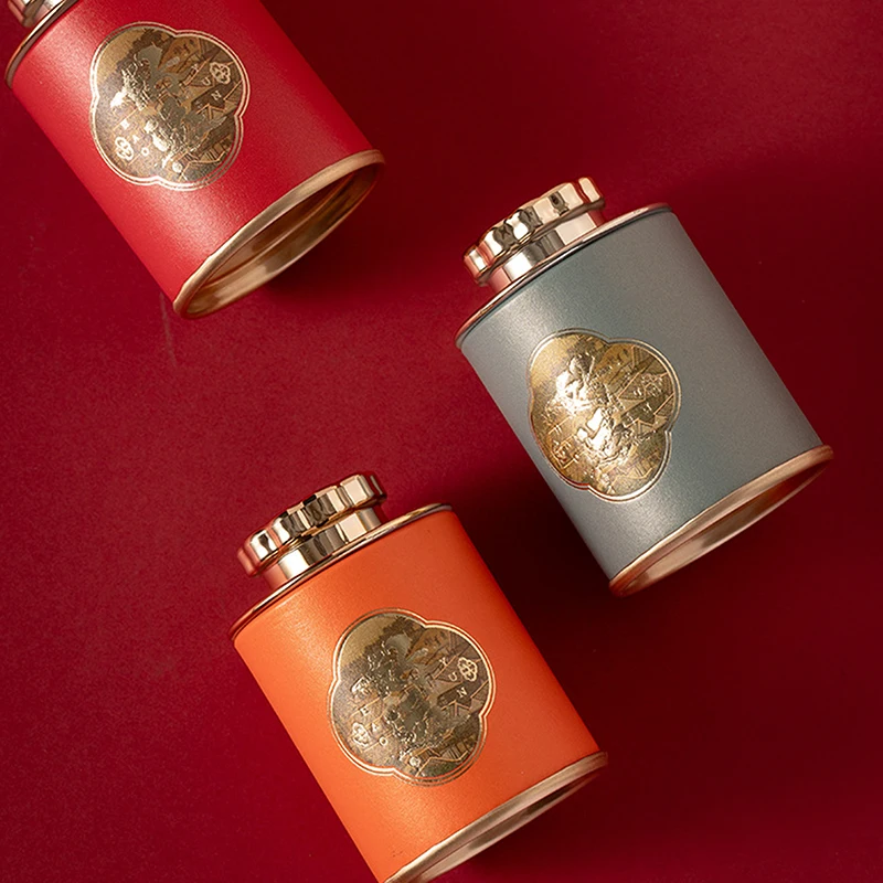 Tea Tin Can Dragon Mini Empty for Household Green Black Tea Sealed Jar Portable Travel Small Packaging Box Paper Storage Can tea tin box tea canister