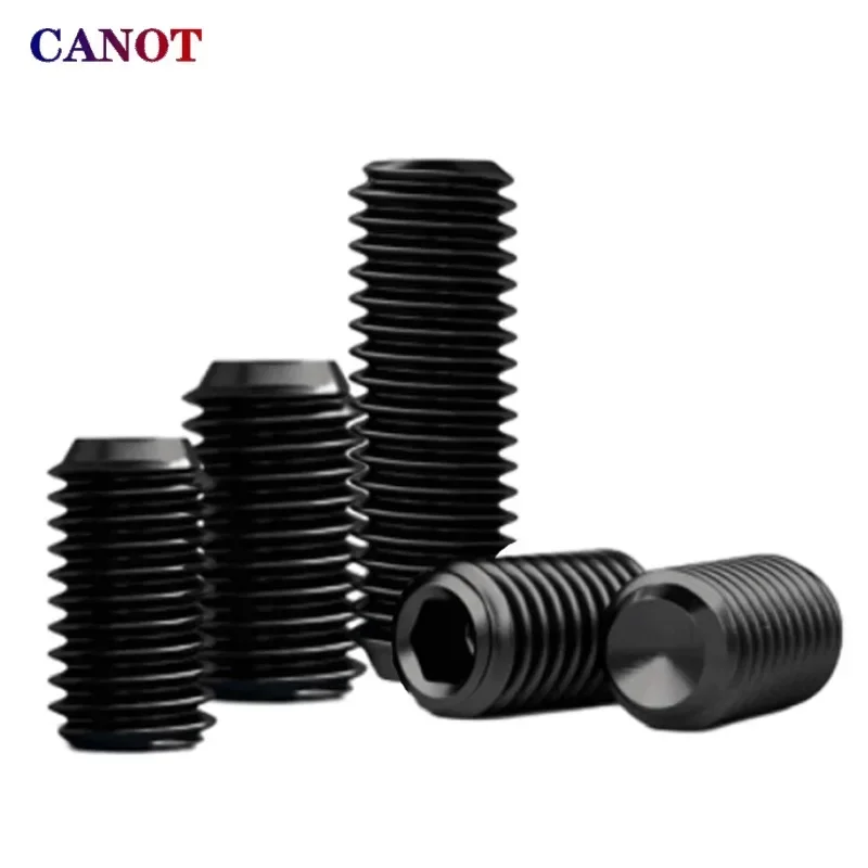 Hexagon socket screw Hex Socket Cup Set Screw M2 M2.5 M3 M4 M5 M6 M8 M10 M12 Black Grade12.9 Carbon Steel Bolts Headless Concave End Grub Screws