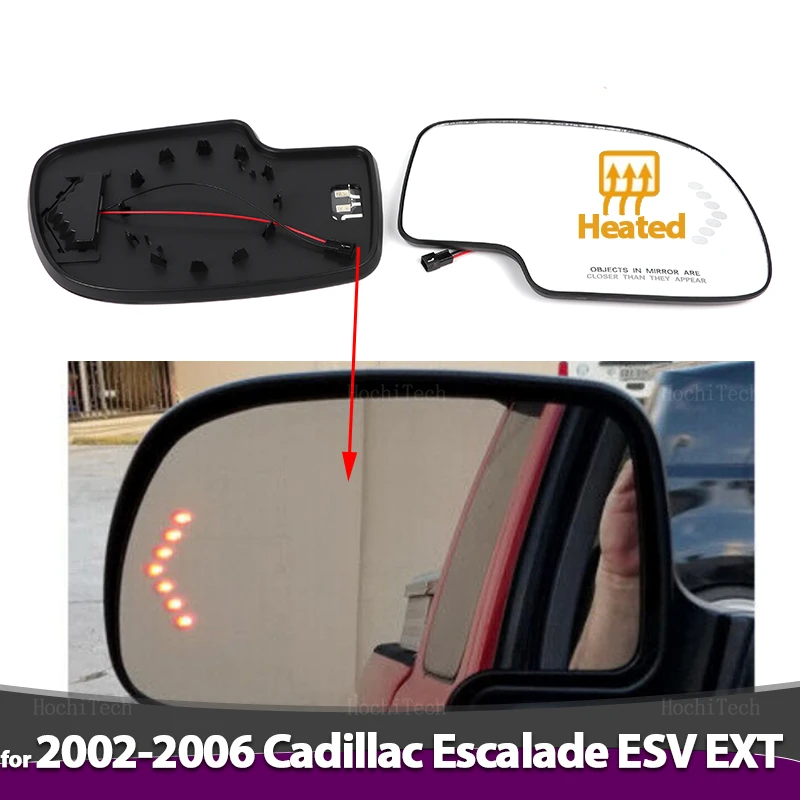

Левое и правое боковое зеркало с подогревом, Замена линзы LH RH для Cadillac Escalade EXT ESV 2002 2003 2004 2005 2006, аксессуары