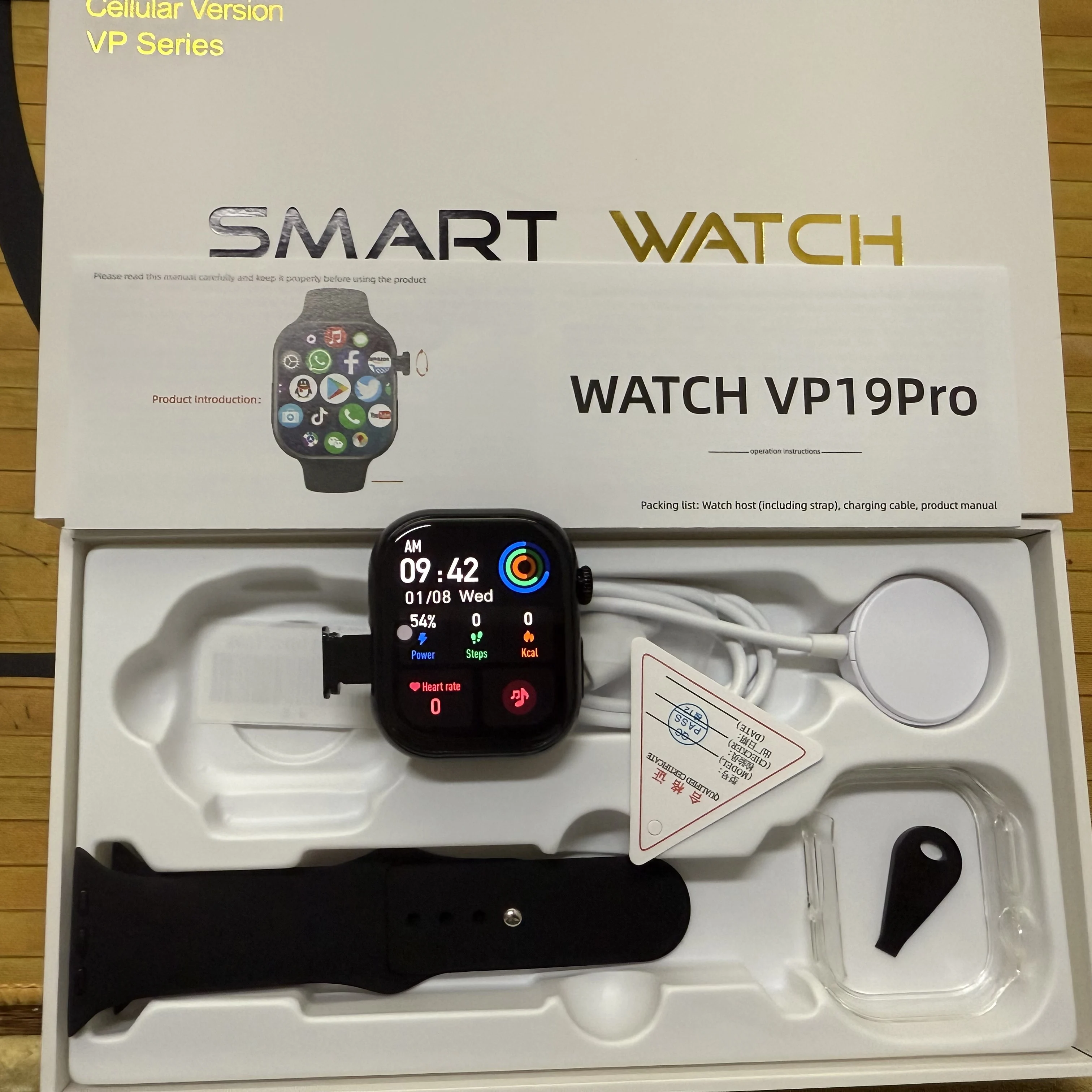 VP19 Pro Smartwatch Touch ID 2.29inch Amoled Android S11 Plus Smart Watch With 8MP Rotary Camera GPS WIFI NFC Google Play Store 6