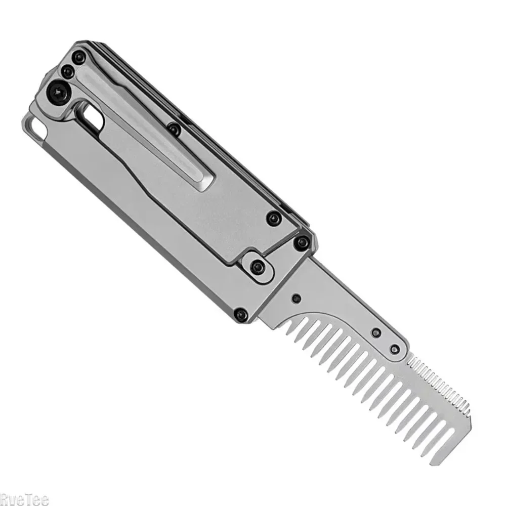 Multi-function EDC Utility Window Breaker Titanium Alloy Folding Comb Replaceable Comb Outdoor Camping Hunting Survival Tool 5