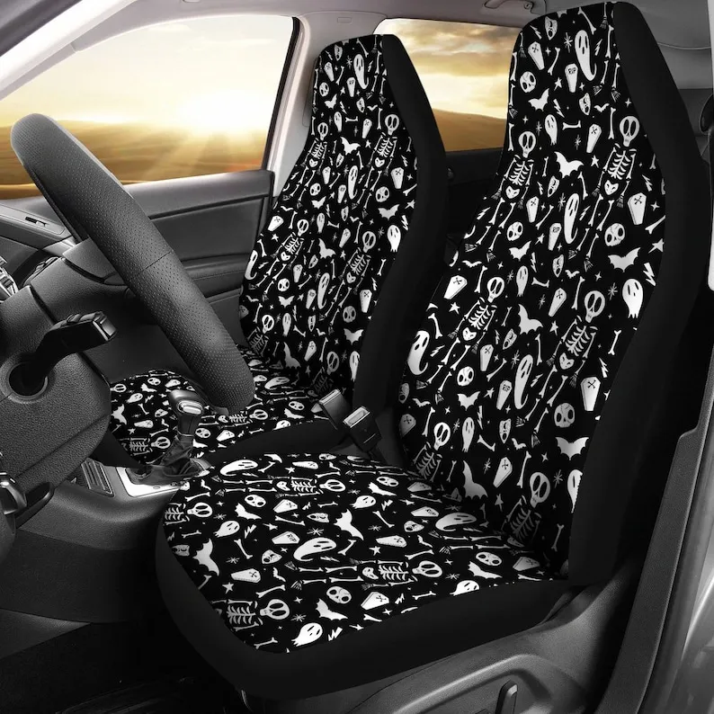 

Dearly Departed Car Seat Covers, Halloween Car Seat Covers, Spooky Car Seat Covers, Paranormal Investigator Car Seat Covers
