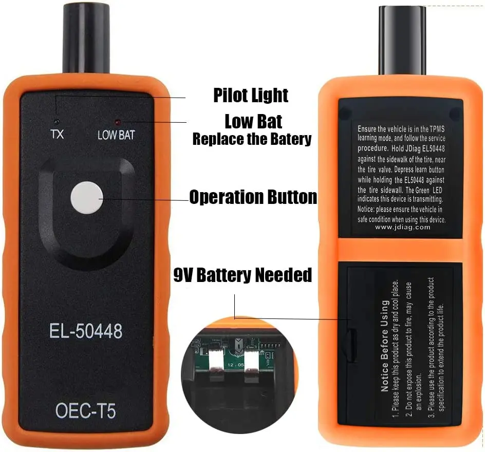 Newest Quality A+ OEC-T5 EL50448 Auto Tire Pressure Monitor Sensor For GM/Opel TPMS Reset Tool EL-50448 OBD2 Car Scanner