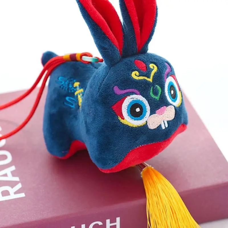 16FE Rabbit Pendant for Doll Traditional Stuffed Animal Toy Chinese Orna