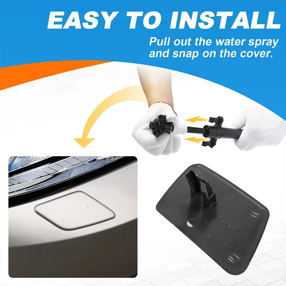 Front Bumper Headlight Washer Spray Nozzle Cover Cap For VOLVO S40 V50 2005 2006 2007 39991798 39991799 Headlamp Cleaner Lid