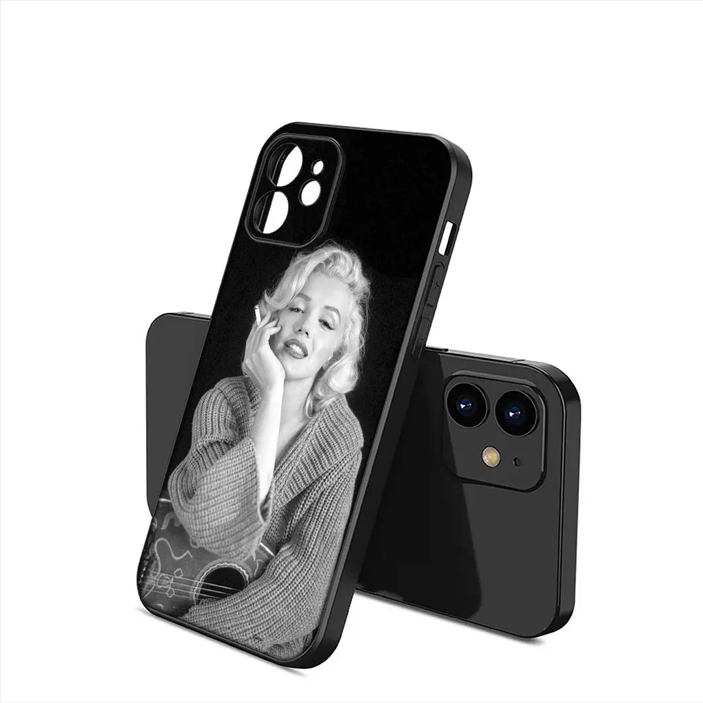 thumbnail image 1 of M-marilyns-carcasa de teléfono m-monroes para Apple iPhone 15 14 Plus 13 12 Mini Pro Max XR + 13Pro 14 + 15 + funda de TPU suave, 1 of 5