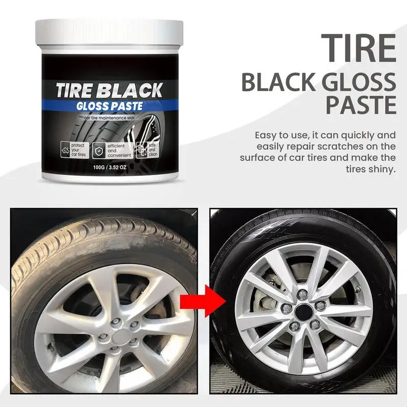 100g Mild Tire Cream Waterproof Tire Polisher Car Shine Metal Cleaning Cream Automotive Cleaning Supplies car tire wax tire polishing paste