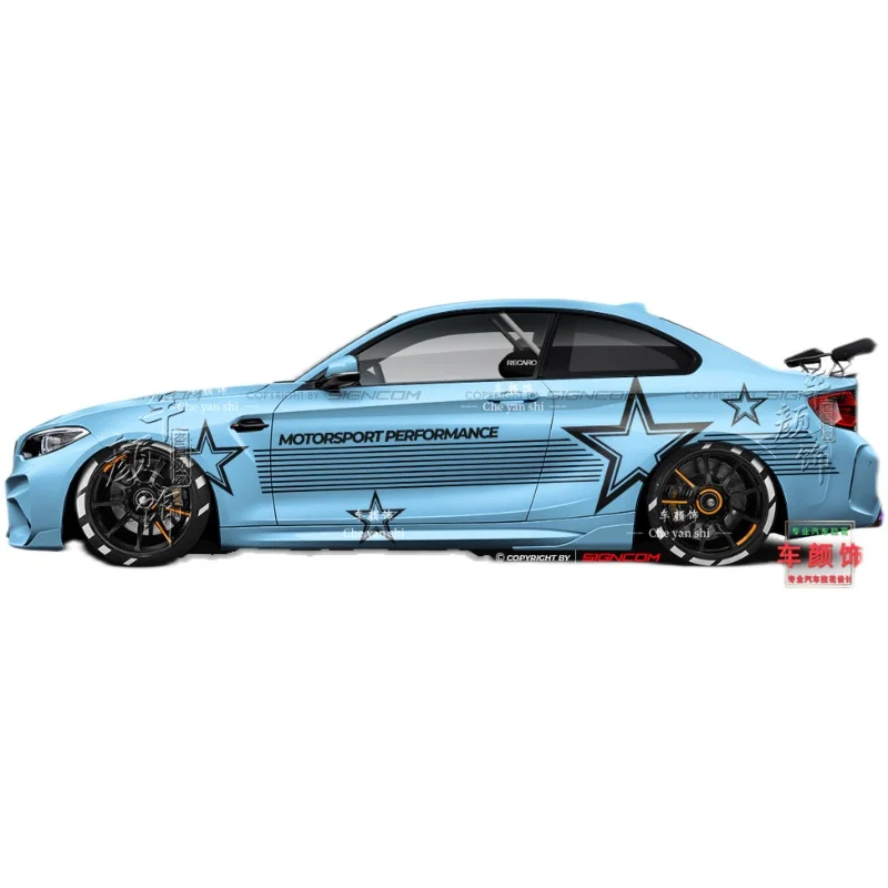 Car stickers personality creative sports film FOR BMW 3 4 5 Series M2 M3 M4  M5 body sports custom vinyl car flower accessories