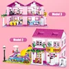 ZKZC 1018pcs City 1 Change 3 Summer Double-storey Villa House Building Blocks Friends Garden Flower Figures Bricks Toys Girls 4
