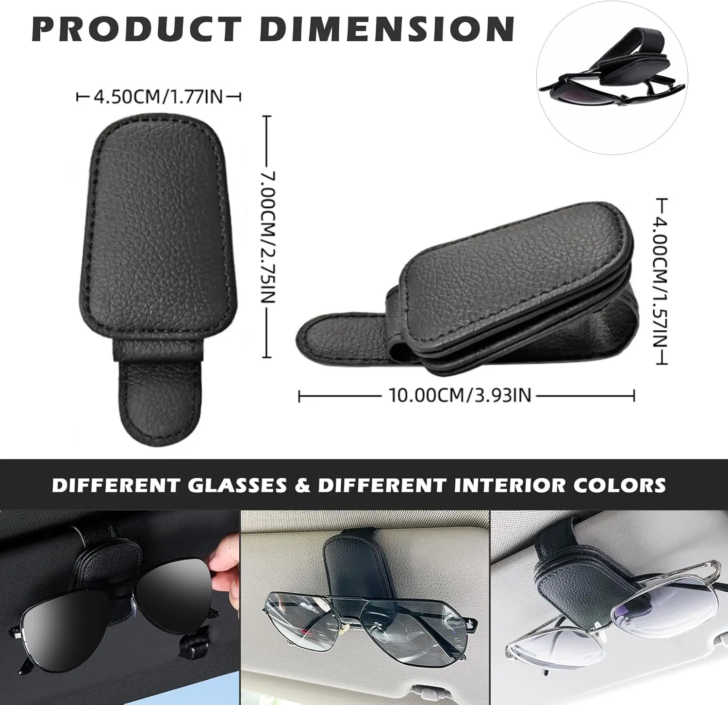 Magnetic Leather Sunglasses and Ticket Holder