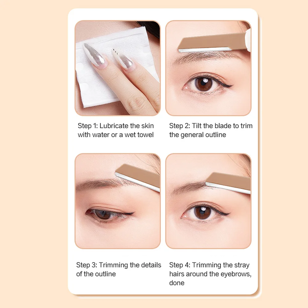 GECOMO Portable Smooth Eyebrow Trimmer Double Blade Facial Shaver, Not Easy To Scratch And Leave No Black Dots Upgraded Version