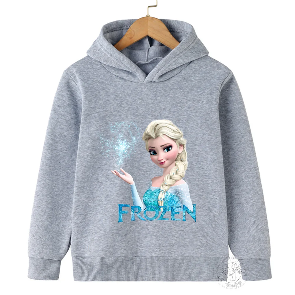 Children hoodie Disney Frozen printing sweater kid princess Elsa pullover long sleeve girls hooded sweatshirt