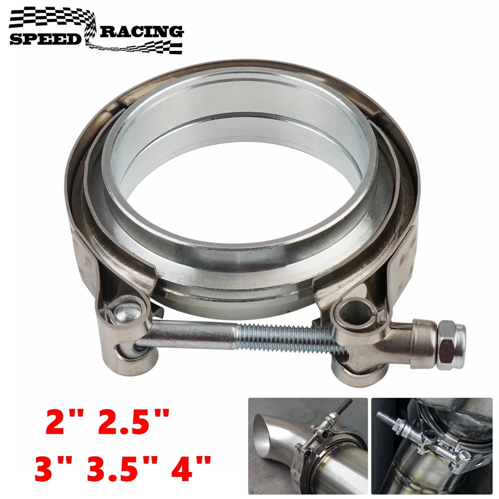 V-Band Clamp 2" 2.5" 3" 3.5" 4" Flange Male Female Fit Exhaust System Turbocharger Downpipe Muffler