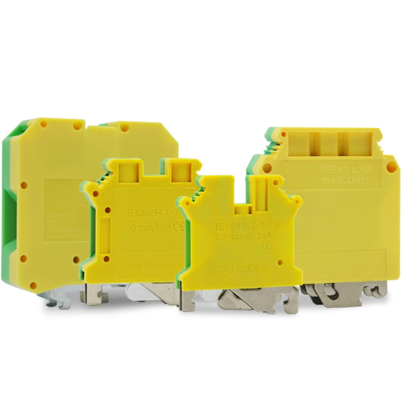 USLKG Screw Din Rail Terminal Blocks Ground Earth Universal Class Connector USLKG Wire Conductor 1Pcs din rail terminal block,wire connectors