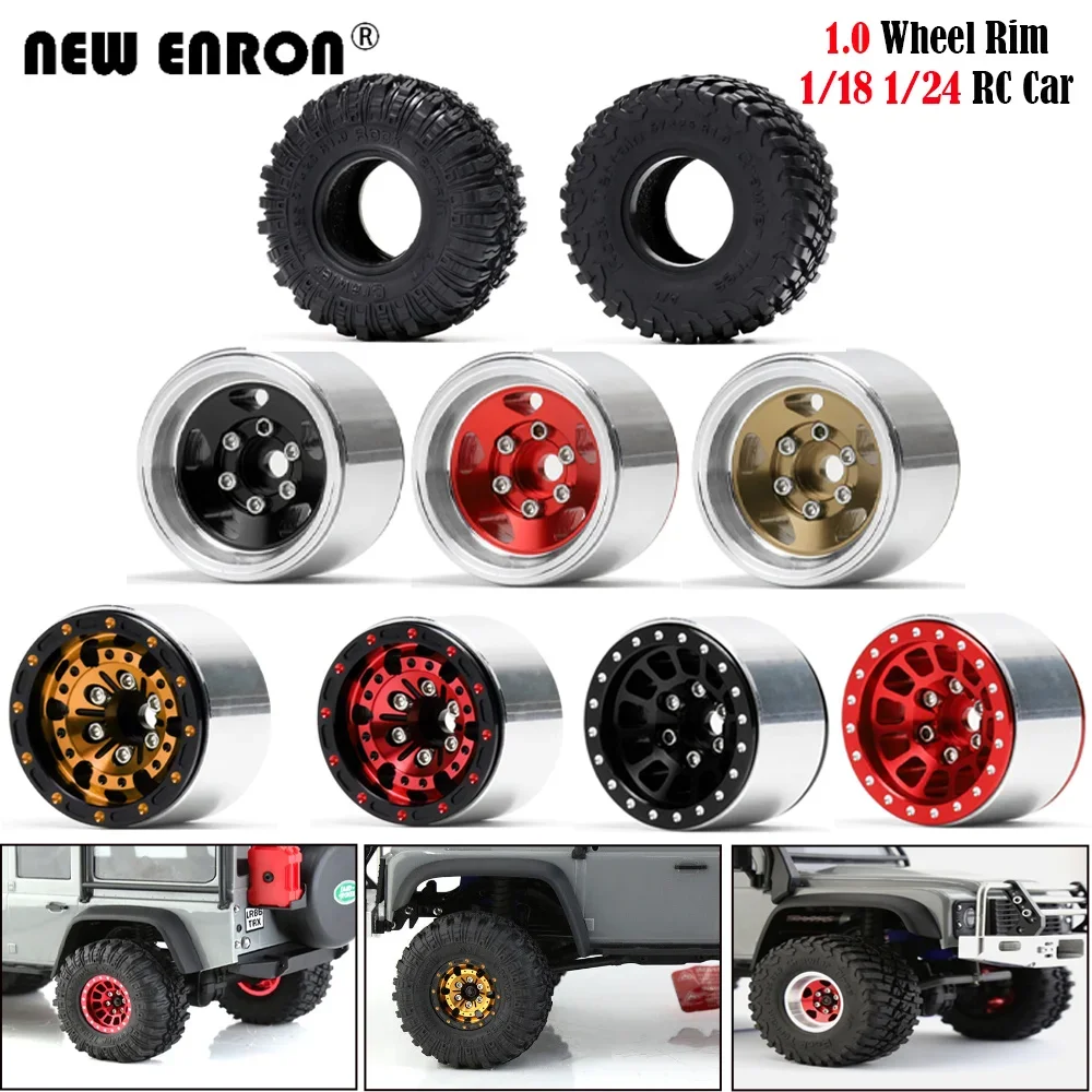 thumbnail image 2 of 4pcs RC Car Tires & Wheels For SCX24 1/24 Scale - Aluminum Rims With Rubber Tires 2 of 11