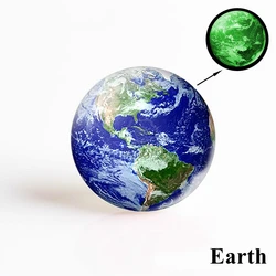 Radiant Solar System Glow Glass Cabochon - Luminous DIY Jewelry Accent - 25mm (Earth)