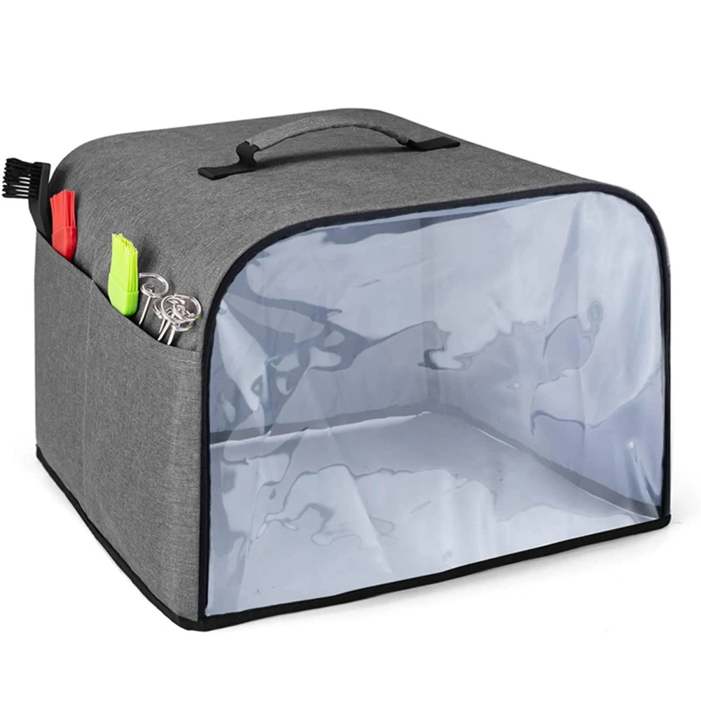 

Dust Proof Toaster Cover 2 Slice Bread Machine Kitchen Appliance Protector Waterproof Lining Easy Slip On Design Gray Color