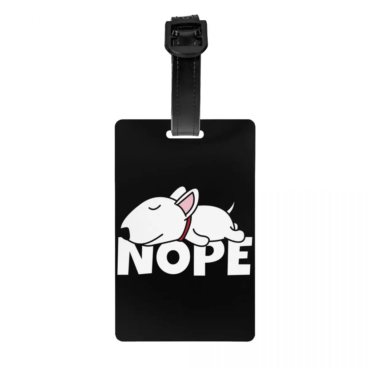

Nope Bull Terrier Dog Lazy Luggage Tag Animal Pet Suitcase Baggage Privacy Cover ID Label