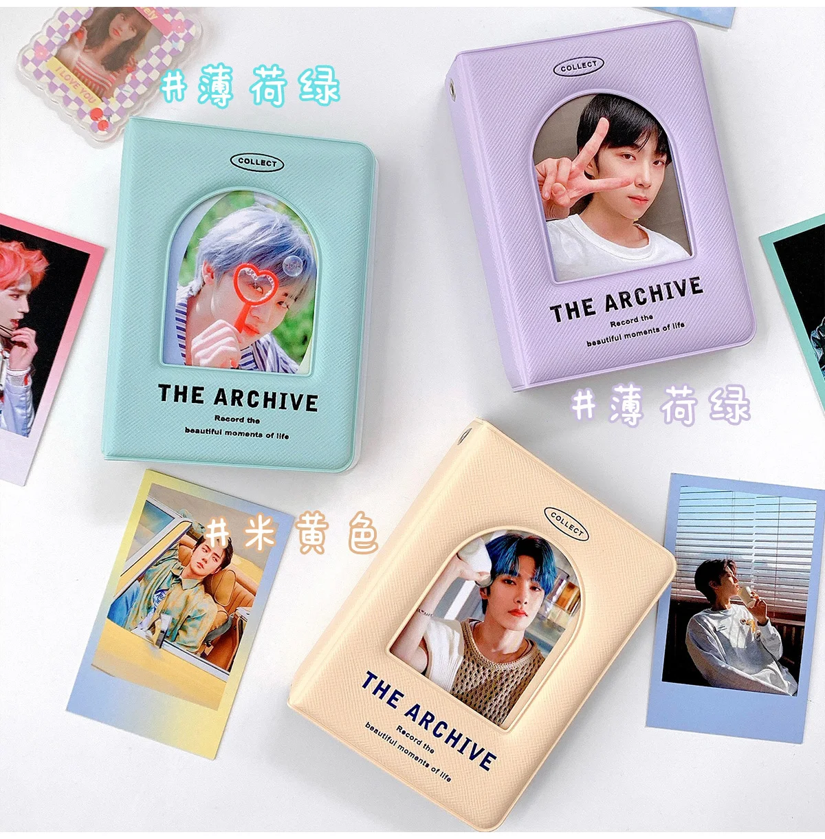 Sharkbang 40 Pockets 3 Inch Photo Album Leather PU Cover Simple Series MINI Storage Card Holder Postcard Collect Book Organizer